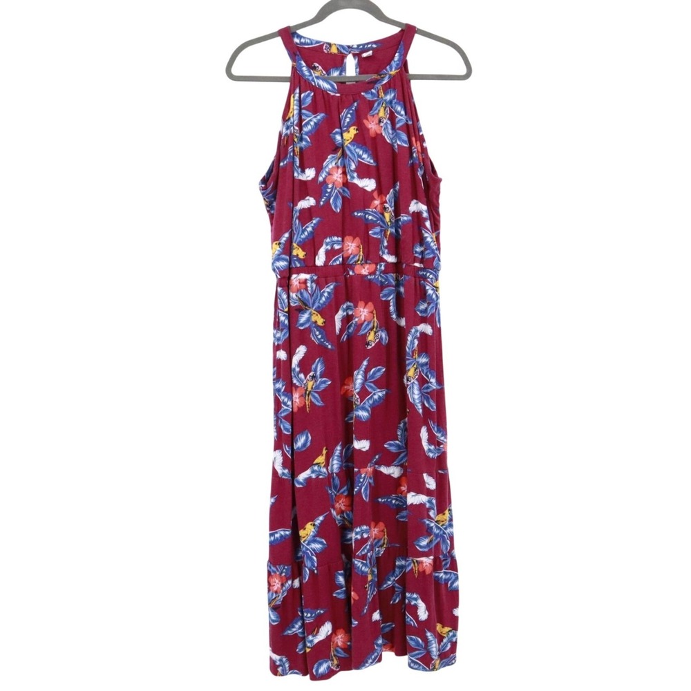 Old‎ Navy Maxi Dress Womens 3X Red Boho Tropical Vacation Feminine Resort Beachy